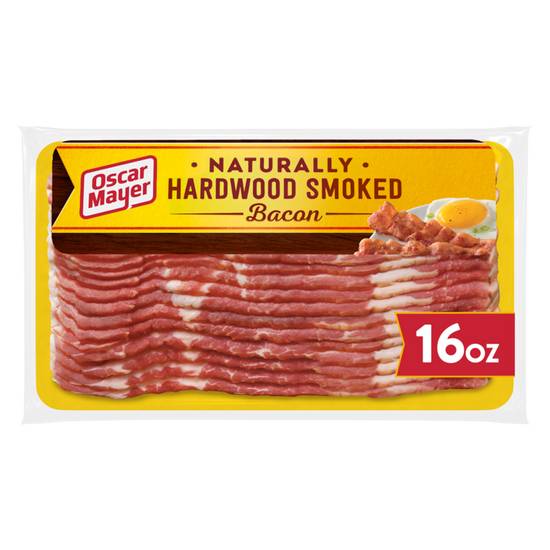 Order Oscar Mayer Naturally Hardwood Smoked Bacon 16oz food online from Everyday Needs by Gopuff store, St. Petersburg on bringmethat.com