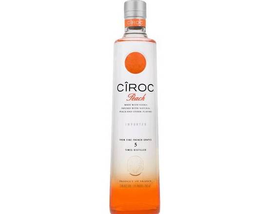 Order Ciroc Peach, 750mL vodka (35.0% ABV) food online from Woodbury Wine & Spirits store, ORLANDO on bringmethat.com