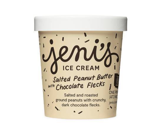 Order Salted Peanut Butter with Chocolate Flecks (GF) by Jeni's Splendid Ice Cream food online from Barzotto store, Palo Alto on bringmethat.com