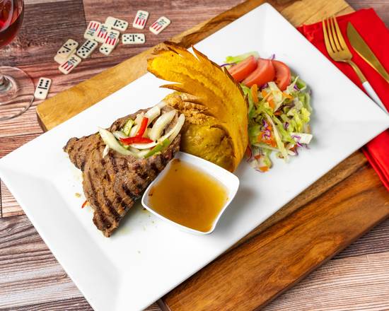 Order Mofongo Skirt Steak food online from Latin Creations store, Jacksonville on bringmethat.com