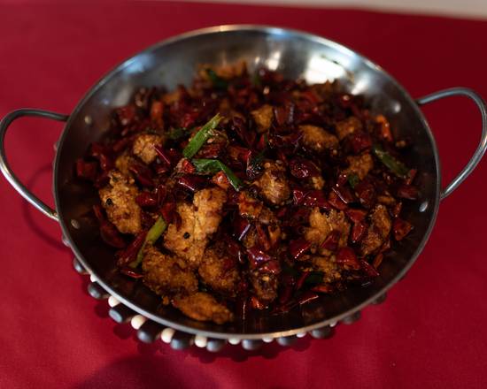 Order 33. Diced Chicken with Red Pepper, Szechuan Style food online from Mulan Asian Bistro - Houston Levee store, Germantown on bringmethat.com