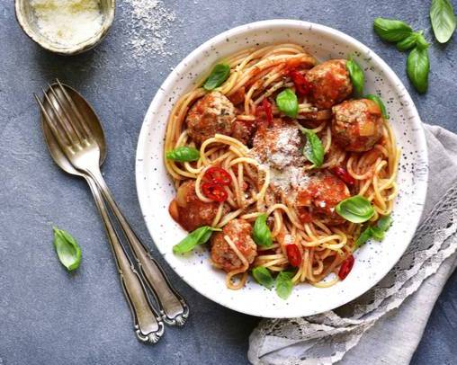 Order Meatball Baked Spaghetti food online from The Salad Dream store, Nashville on bringmethat.com