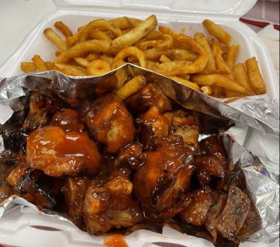 Rib Tips Dinner w/Fries & Garlic Bread