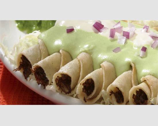 Order Beef Flautas Family Packs  food online from Chihua Restaurant & Bar store, El Paso on bringmethat.com