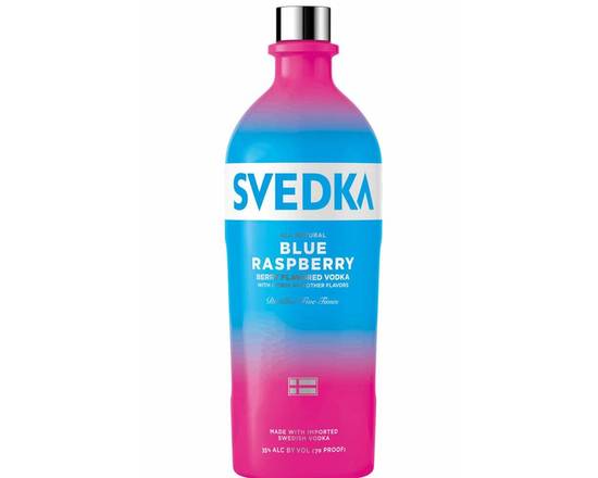 Order Svedka Blue Raspberry, 1.75L vodka (35.0% ABV) food online from Woodbury Wine & Spirits store, ORLANDO on bringmethat.com