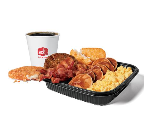 Order Jumbo Breakfast Platter w/ Bacon & Sausage Combo food online from Jack In The Box store, Kaneohe on bringmethat.com