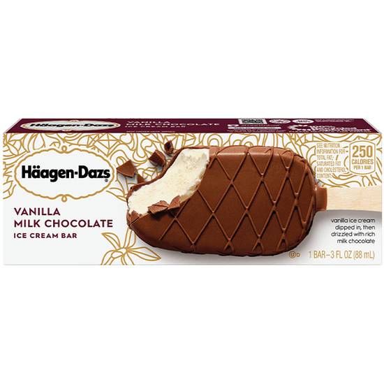 Order Haagen Dazs Vanilla Milk Chocolate Ice Cream Bar 3oz food online from Casey store, Terre Haute on bringmethat.com