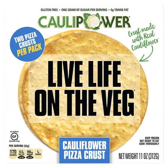 Order Caulipower Frozen Cauliflower Pizza Crusts 2ct 11.5in 11oz food online from Everyday Needs by Gopuff store, Santa Rosa on bringmethat.com