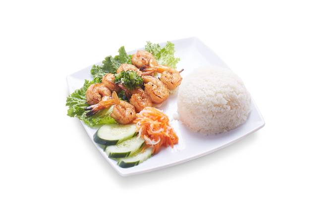Order Steamed Rice With Grilled Shrimp (Cơm Tôm Nướng) food online from Pho Hai Duong store, Annandale on bringmethat.com