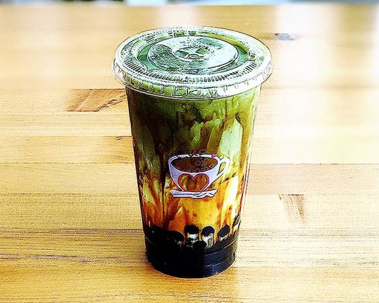 Order Brown Sugar Matcha with Boba food online from Cup Of Blooms store, San Mateo on bringmethat.com