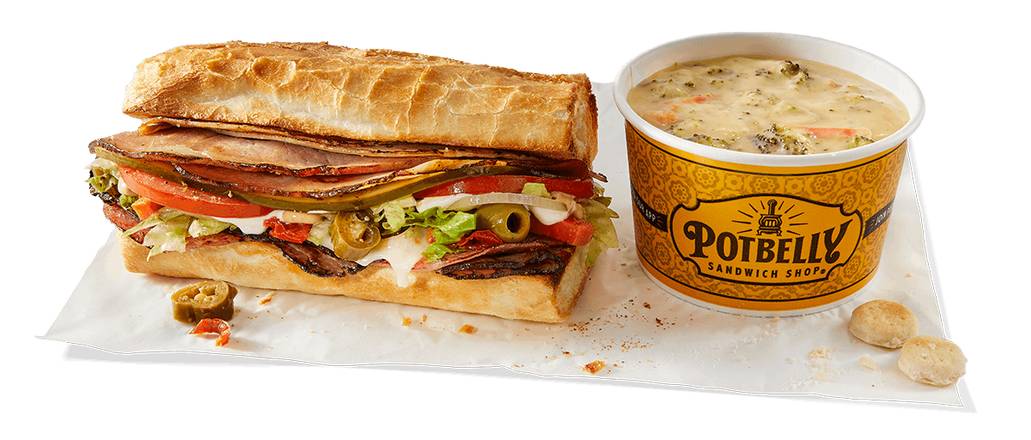 Order Skinny Sandwich + Cup of Soup food online from Potbelly Sandwich Shop store, Woodbury on bringmethat.com
