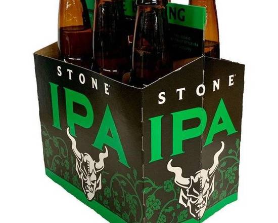 Order Stone IPA (India Pale Ale) 6pk-12oz btls (6.9% ABV) food online from Silver Liquor Market store, Los Angeles on bringmethat.com