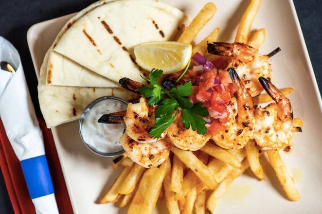 Order Shrimp Souvlaki food online from The Great Greek Mediterranean Grill store, Westminster on bringmethat.com