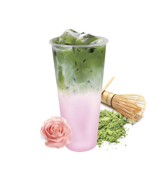 Order Rose Matcha Milk Tea food online from Boba Time store, Los Angeles on bringmethat.com