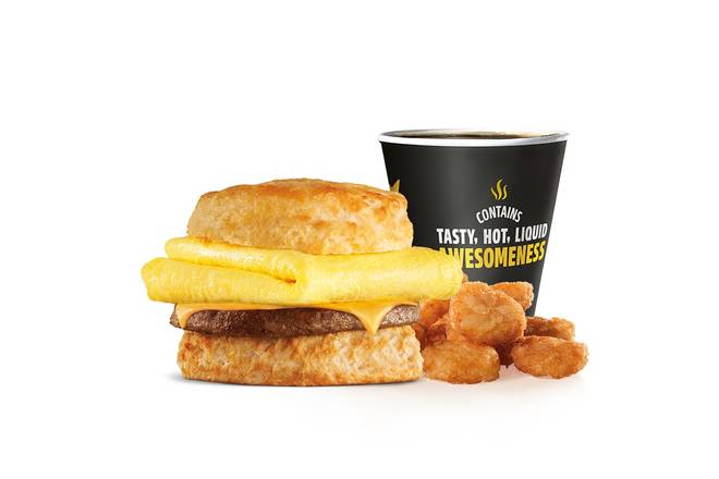 Order Sausage Egg & Cheese Biscuit Combo food online from Carl's Jr. store, Sacramento on bringmethat.com
