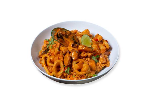 Order Seafood Paella "Arroz Con Mariscos" food online from La Brasa store, Miami-Dade County on bringmethat.com