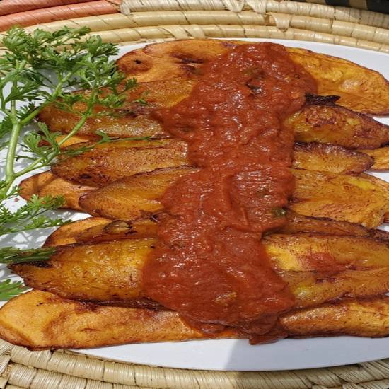 Order  Fried plantain W/ Stew  food online from Jollof Land store, Austin on bringmethat.com