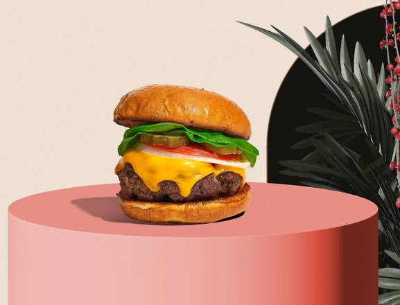 Order The Cheesy Peasy Burger food online from A Beefy Idea store, Minneapolis on bringmethat.com