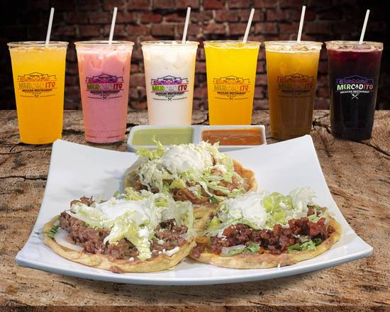 Order Special of Mixed Sopes (3 pcs) food online from El Mercadito Mexican Restaurant store, Memphis on bringmethat.com