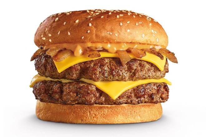 Order Double the Fun Burger food online from The Burger Den store, Tyler on bringmethat.com