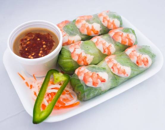 Order Shrimp Spring Rolls (Goi Cuon) food online from J&Q Vietnamese Sandwiches store, Anaheim on bringmethat.com