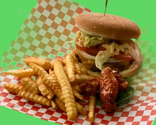 Order B  Bunny Burger & fries food online from Walicious Burgers store, Portland on bringmethat.com