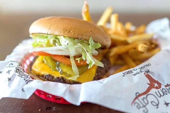 Order CheeseBurger Combo food online from Longhorn Cafe store, San Antonio on bringmethat.com