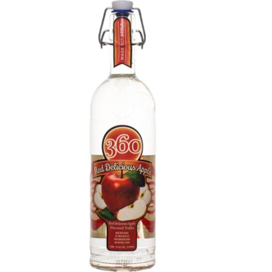 Order 360 RED DELICIOUS APPLE VODKA  50ML 35% ABV food online from Princess Liquors store, Port Saint Lucie on bringmethat.com