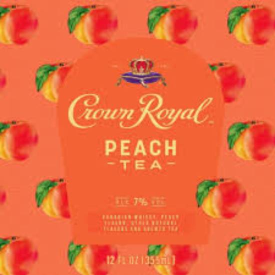 Order  Crown Royal Peach Tea 4pk Cans food online from The Village Store store, San Diego on bringmethat.com