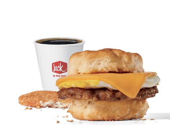 Order Sausage Egg & Cheese Biscuit Combo food online from Jack In The Box store, San Jose on bringmethat.com