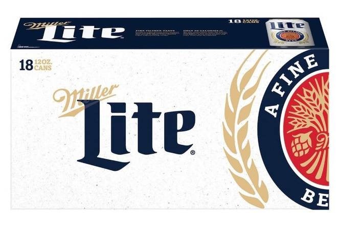 Order Miller Light, 18pk-12oz can beer (4.2% ABV) food online from Golden Ox Liquors store, Saint Augustine on bringmethat.com