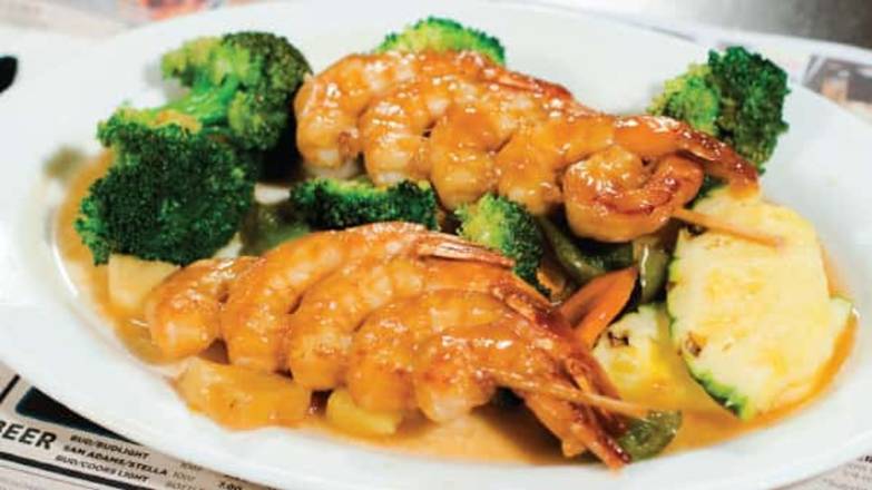 Order Pineapple Grilled Shrimp food online from Dallas BBQ store, Jamaica on bringmethat.com