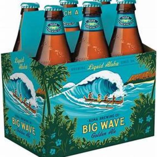 Order KONA BIG WAVE GOLDEN ALE 6PK-12OZ BTLS food online from Rocky Liquor store, Claremont on bringmethat.com