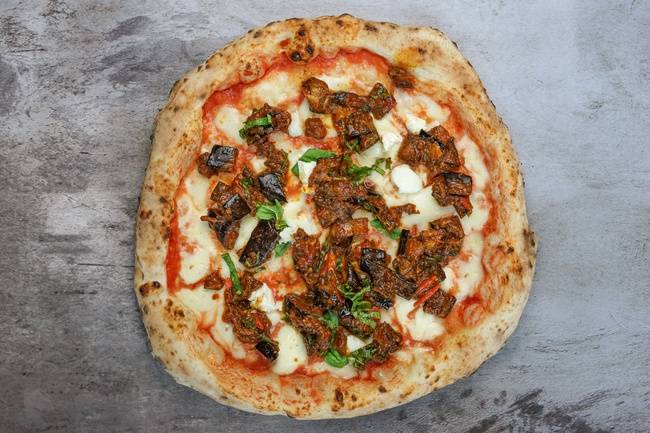 Order 10" Siciliana Pizza food online from Pummarola store, Coral Gables on bringmethat.com