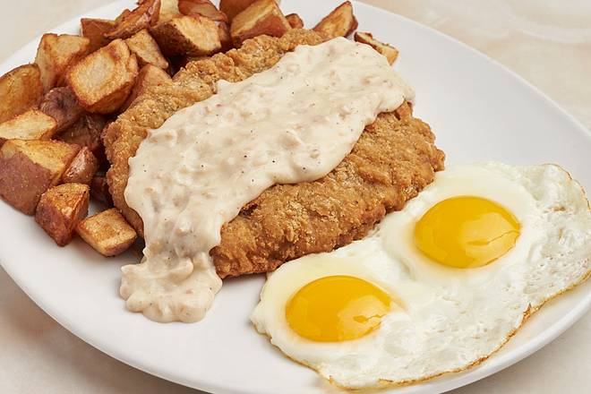 Order Country-Fried Steak & Eggs food online from Silver Diner store, Falls Church on bringmethat.com