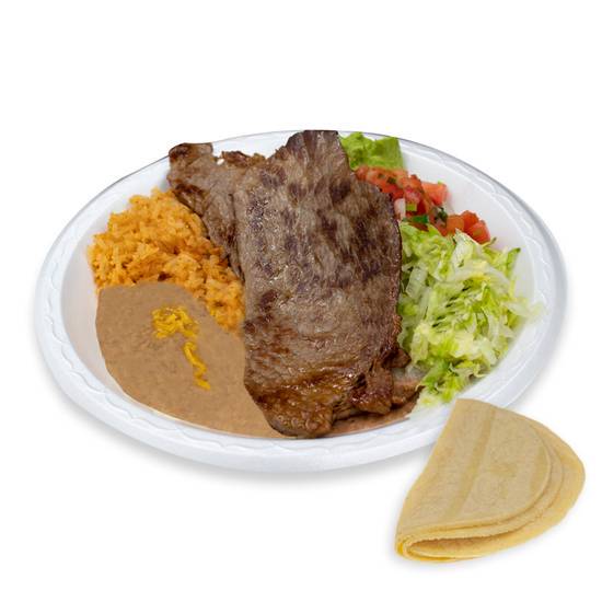 Order 4. Carne asada plate food online from Viva Burrito Co. store, Lakewood on bringmethat.com