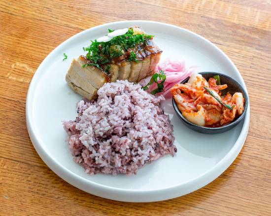 Order Confited Pork Belly Brulee food online from O'Kims store, Honolulu on bringmethat.com