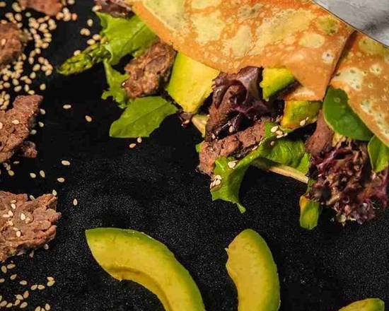 Order Angus Beef w/ Avocado Crepe  food online from Oh Bear Cafe & Teahouse store, Seattle on bringmethat.com