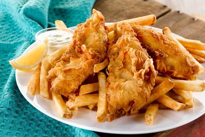 Order Hand-Battered Fish & Chips food online from Ocharley store, Clarksville on bringmethat.com