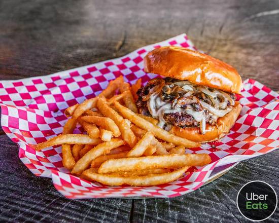 Order World Famous Cheeseburger food online from Chevyspizza.com store, Osage Beach on bringmethat.com