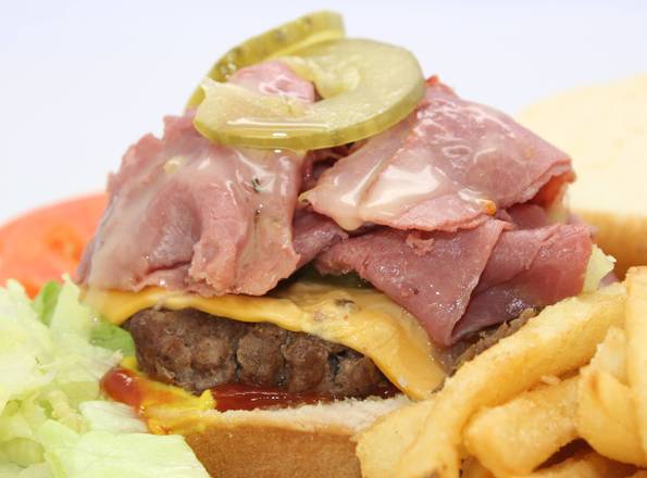 Order Corn Beef Burger food online from Firehouse Steak & Lemonade store, Chicago on bringmethat.com