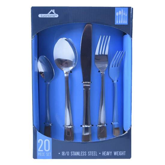 Order Euro-Home S.S. Heavy Weight Cutlery Set 20pk food online from Everyday Needs by Gopuff store, Melrose Park on bringmethat.com