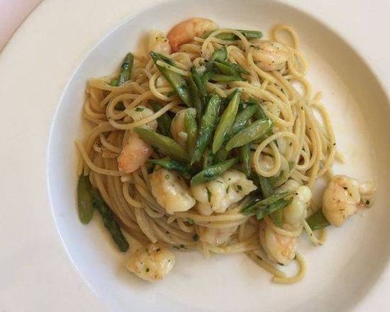 Order Spaghetti Scampi Asparagi food online from Sor Tino store, Los Angeles on bringmethat.com