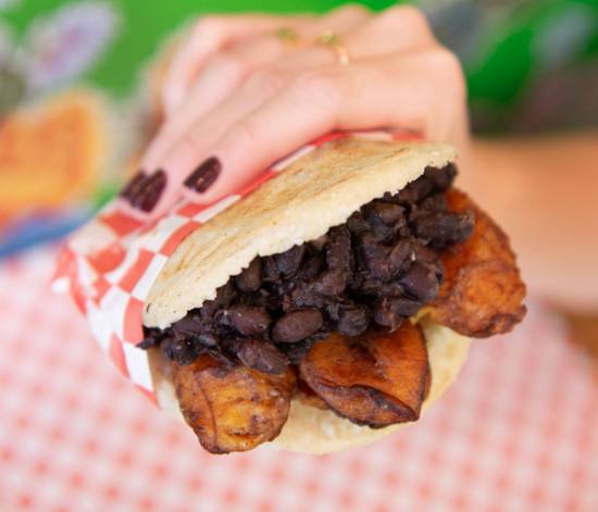 Order Black Beans & Sweet Plantains Arepa food online from La Latina store, Miami on bringmethat.com