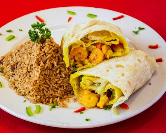 Order Curry Shrimp Roti food online from Jerk Pit Tampa store, Tampa on bringmethat.com