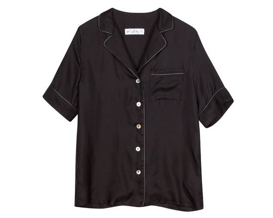 Order Women's Black Silk Short Sleeved Shirt (Extra Small) food online from Fred Segal store, Malibu on bringmethat.com