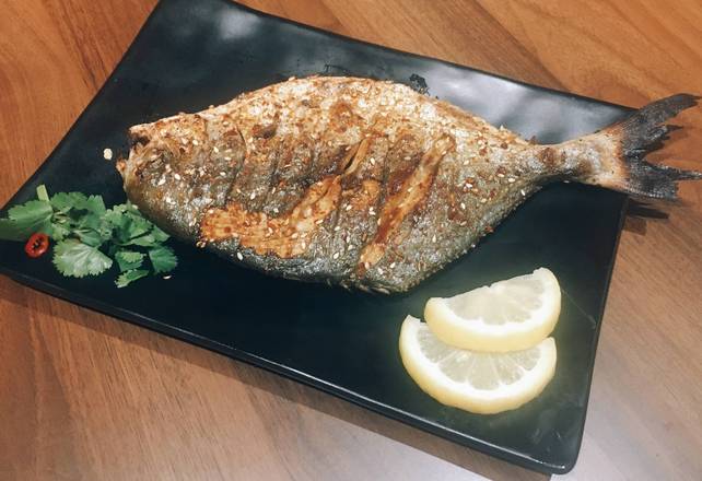Order Grilled Pomfret 烤鲳鱼 food online from Friendship Bbq store, Seattle on bringmethat.com