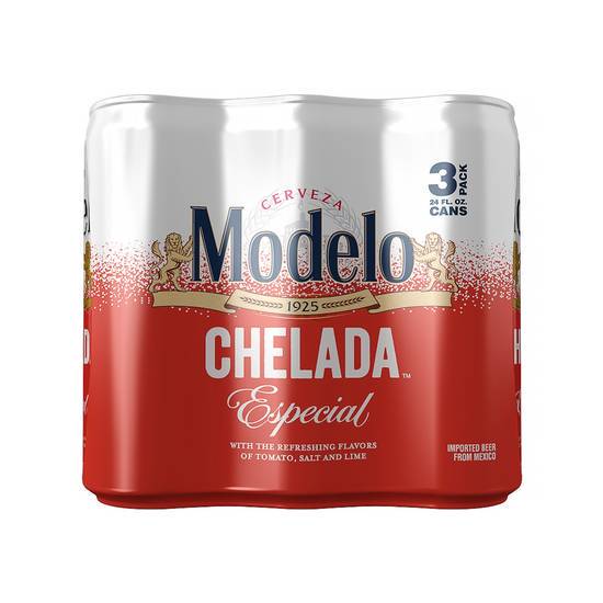 Order Modelo Especial - Chelada (3 pack) food online from Pink Dot store, Palm Springs on bringmethat.com