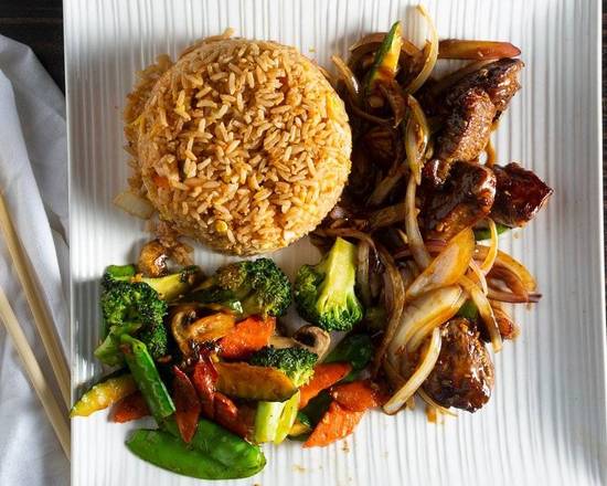 Order Hibachi NY Steak Dinner food online from Poseidon Oyster Sushi Bar store, New Orleans on bringmethat.com