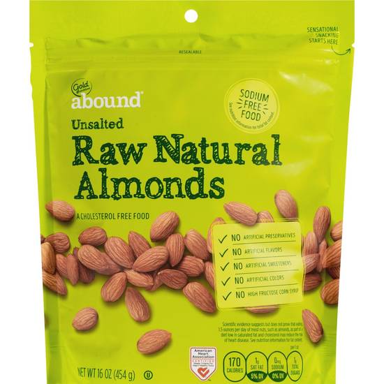 Order Gold Emblem Abound Unsalted Raw Natural Almonds, 16 OZ food online from Cvs store, MARTINEZ on bringmethat.com